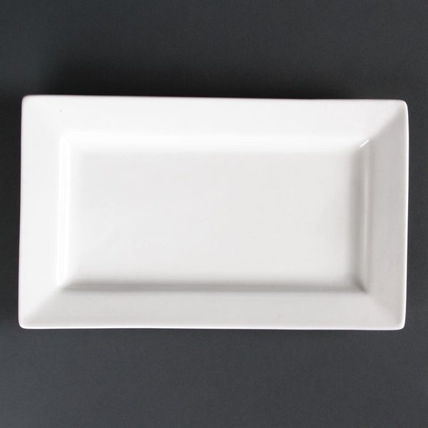 Lumina Fine China Lumina rechthoekige schalen met brede rand 25,7x15,5cm