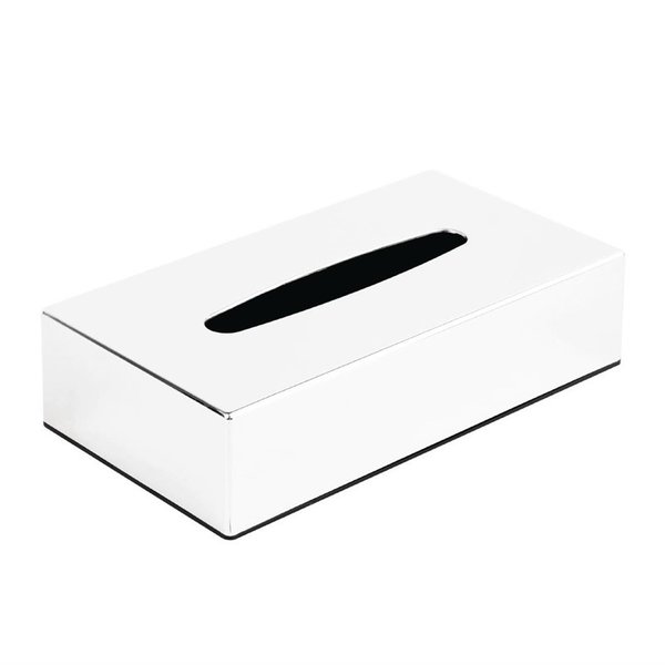 Bolero Tissue box chroom rechthoekig | Ideaal voor recepties en wachtruimtes