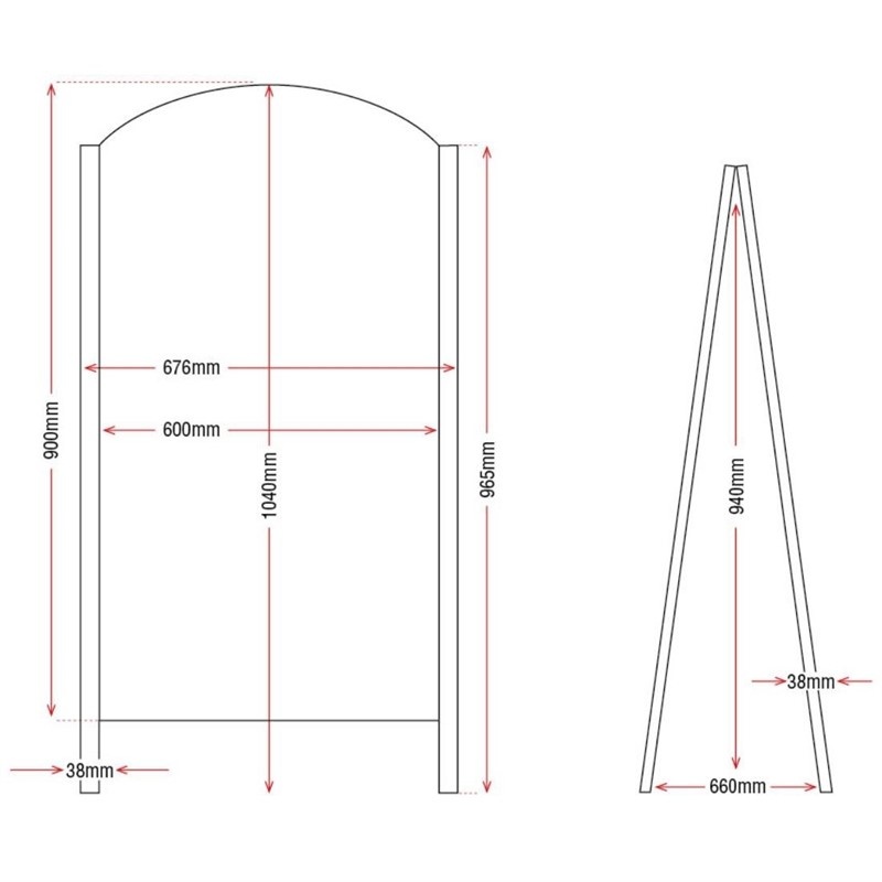 Olympia Olympia stoepbord met zwart metalen frame, foto 3 van 3