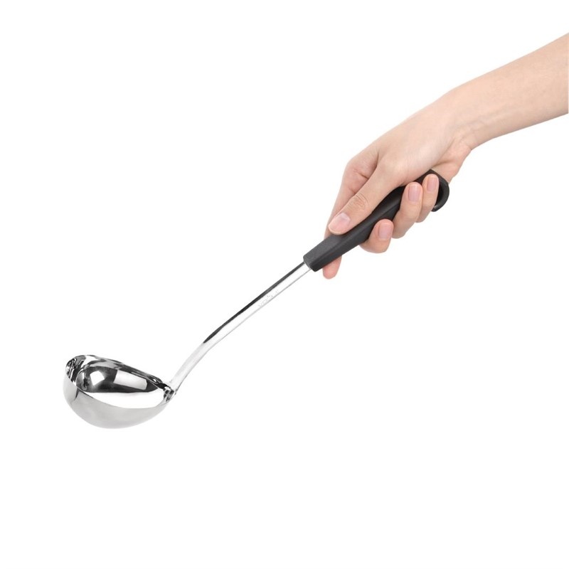 Vogue Vogue Opscheplepel met zwarte handgreep | Lengte 34cm, foto 2 van 3