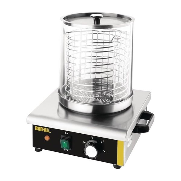 Buffalo Buffalo Hotdogwarmer met glazen cilinder bain marie | 450Watt