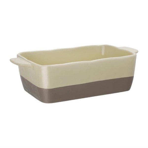 Olympia Olympia Braadslede van keramiek crème en taupe 2,5 liter |  32.5x17.6xH9cm.