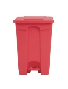 Jantex Pedaalemmer afvalbak 45 Liter rood | 40x40xH60 cm.