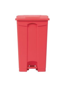 Jantex Pedaalemmer afvalbak 87 Liter rood | 50x40xH82 cm.