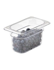 Cambro Camview BPA vrij GN 1/9. Transparant. 6,5cm diep. Inhoud: 0,57L.