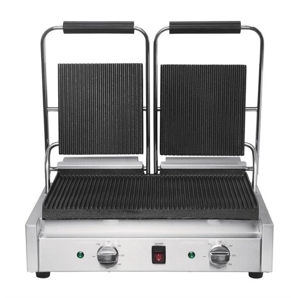 Buffalo Contactgrill dubbel | Gegroefde platen |  2900W |  21(h) x 55(b) x 39,5(d)cm