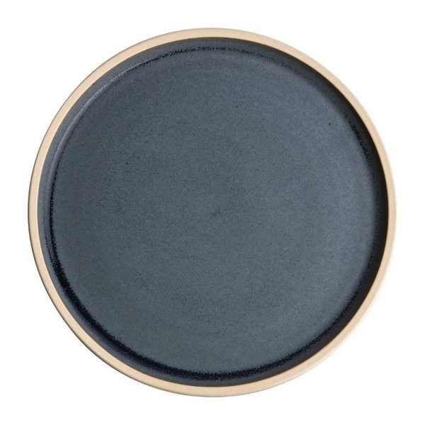 Olympia Olympia Canvas blauw graniet platte ronde borden Ø18cm | Per 6 stuks