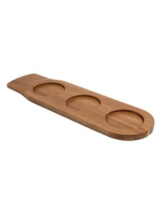 Olympia Serveerplank voor 3 ramekins tot Ø9.5 cm. acaciahout |  14x48 cm.