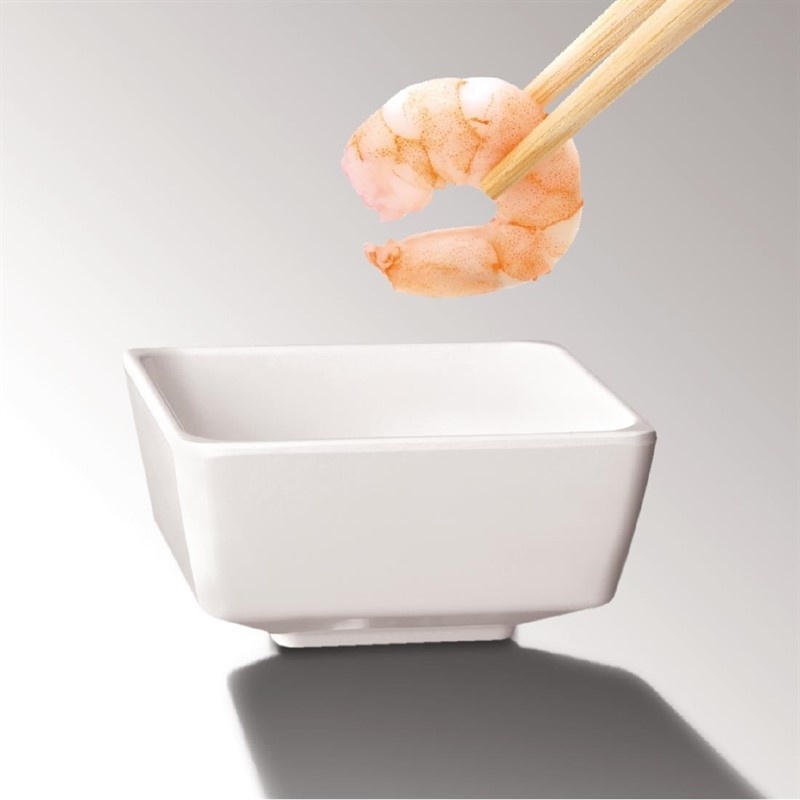 APS APS Float vierkante melamine kom wit 5cl. | 5,5x5,5cm, foto 2 van 3