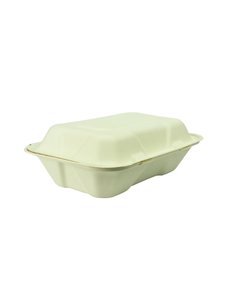 Vegware Composteerbare voedseldozen met scharnierdeksel 23x15cm. | 200 stuks