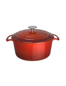 Vogue Ronde gietijzeren braadpan rood 4 Liter | 12,5(h) x 23,5(Ø)cm