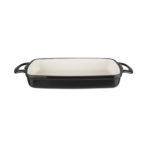 Vogue Vogue Rechthoekige gietijzeren ovenschaal zwart 1,8L | 4(h)x37(b)x21,7(d)cm