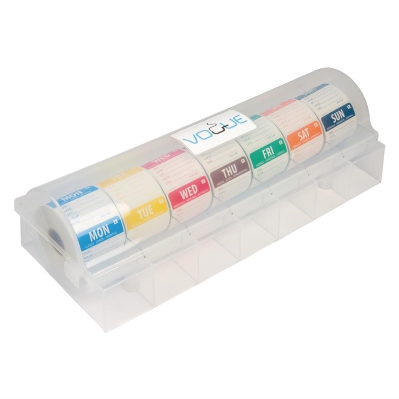 Vogue Vogue Oplosbare kleurcode dagstickers met stickerdispenser | 1750 stickers, foto 2 van 2