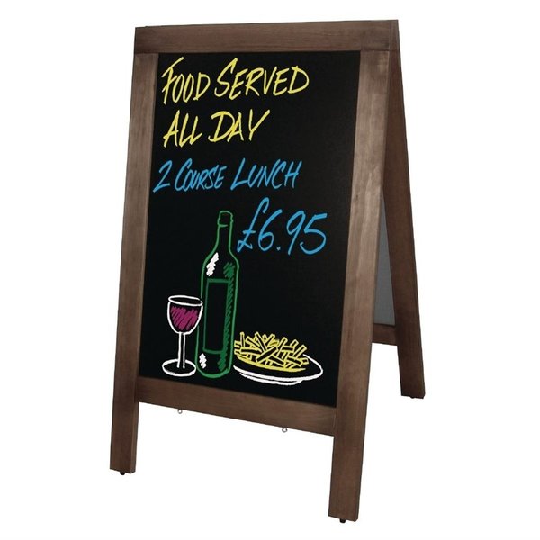 Olympia Olympia Stoepbord met houten frame 85x50cm | Schrijfvlak 62x40cm