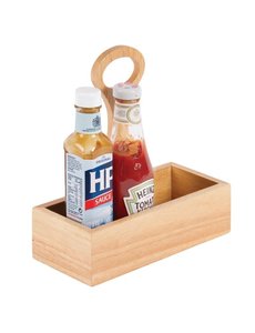 Olympia Sausdispenser met handvat hout | 23x10xH24cm.