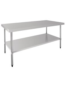 Vogue Centrale RVS werktafel met onderblad | 180x90xH90cm