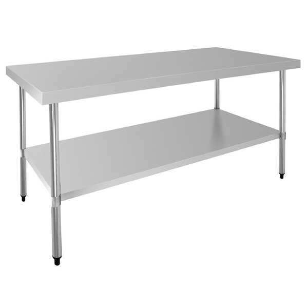 Vogue Vogue Centrale RVS werktafel met onderblad | 180x90xH90cm