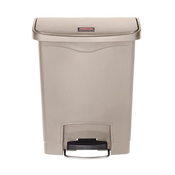 Rubbermaid Slim Jim Front Step pedaalemmer 30 liter beige | 27x43xH54cm.