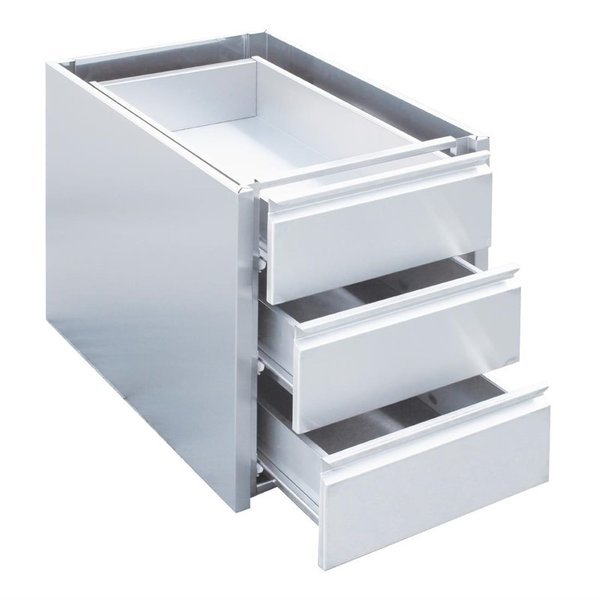 Gastro-M RVS ladeblok met 3 laden voor onderbouw 45x58x55cm