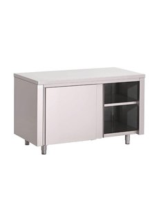 Gastro-M RVS werktafel met schuifdeuren | 85x120x70cm