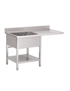 Gastro-M RVS spoeltafel met ruimte voor vaatwasser | 120x70cm