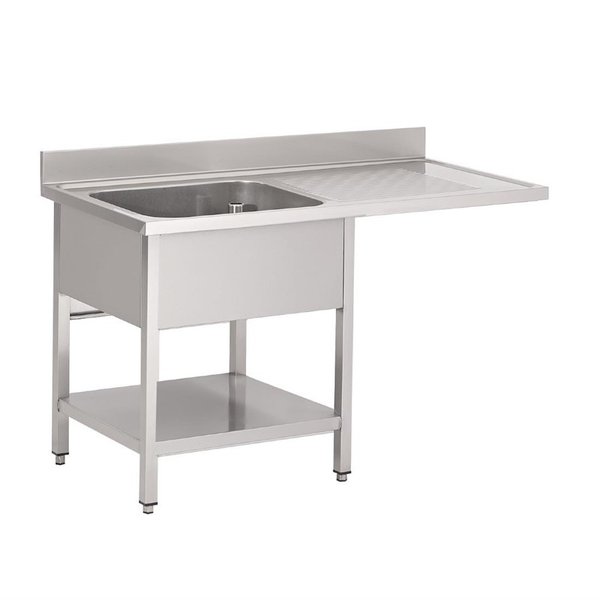 Gastro-M Gastro M RVS spoeltafel met 1 spoelbak links en ruimte voor vaatwasser | 120x70cm