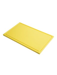 Gastro-M GN1/2 HDPE snijplank met sapgeul geel | 265x325 mm.