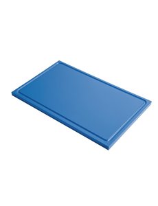 Gastro-M GN1/2 HDPE snijplank met sapgeul blauw | 265x325 mm.