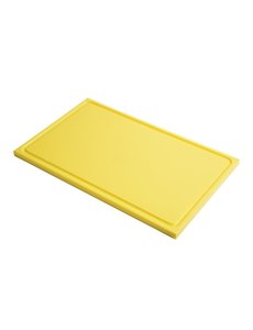 Gastro-M GN1/1 HDPE snijplank met sapgeul geel | 530x325 mm.