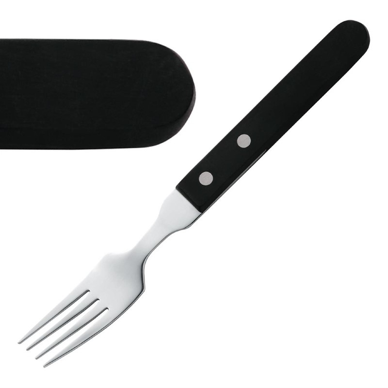 Amefa Steakvork met zwart heft 20 cm. | Per 12 stuks