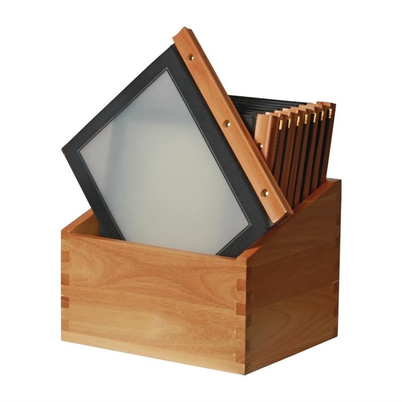 Securit Securit Menumappen met houten box zwart A4 | 20 stuks