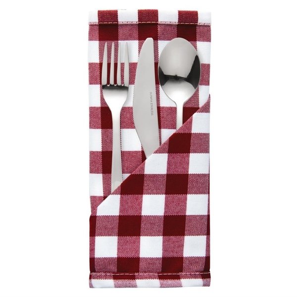 Mitre Essentials Mitre Comfort Gingham servet rood-wit | 100% polyester. 41x41cm. | 10 stuks.