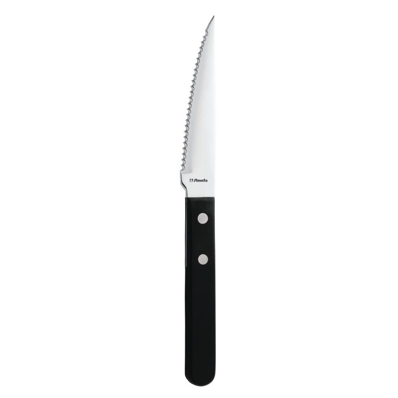 Amefa Steakmes met zwart heft 21 cm. | Per 12 stuks, foto 2 van 2