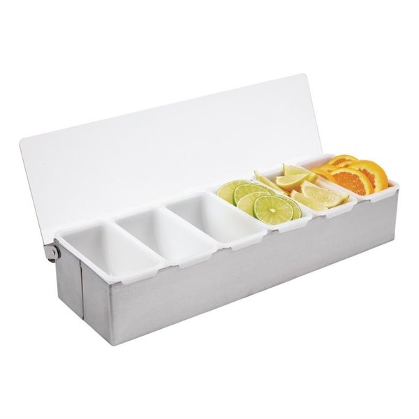 Olympia Olympia Bargarneerunit met 6 bakjes RVS | 7,6x46x15cm