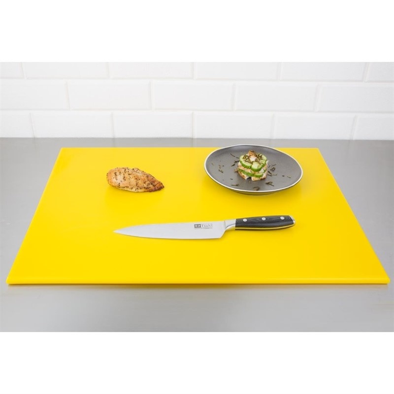 Hygiplas Hygiplas HDPE snijplank geel | 600x450x12mm | Gevogelte