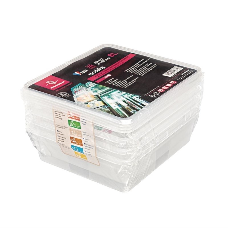 Matfer Bourgeat Bourgeat Modulus Voedseldoos zware uitvoering 8 Liter | GN2/3 - 100mm | 4 stuks