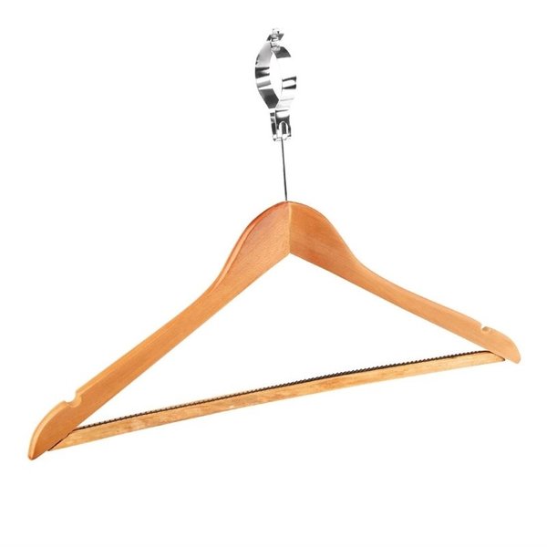 Bolero Bolero Houten anti-diefstal garderobehanger | Voorzien van antislip broeklat en rokinkeping | 10 stuks