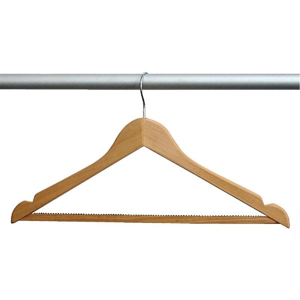 Bolero Bolero Houten garderobehanger met standaard haak | Antislip broeklat en rokinkeping | 10 stuks
