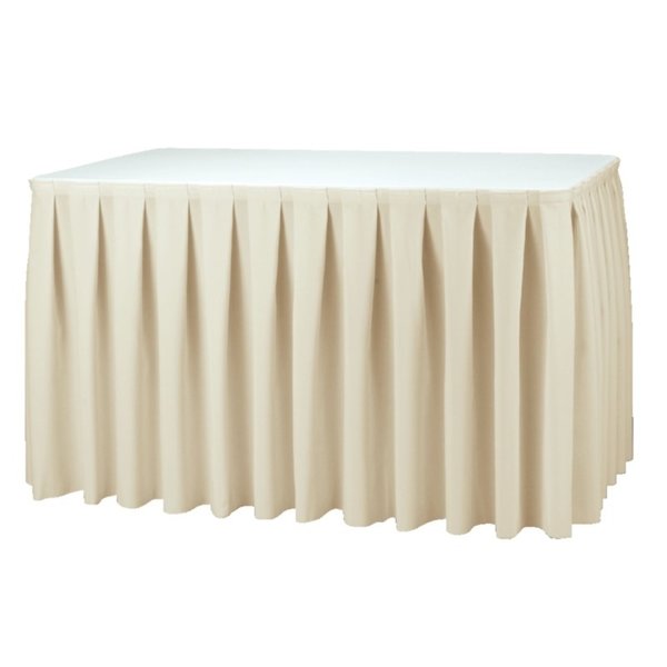 Dena Tafelrok met boxpleat plooi ecru | 73x410 cm.