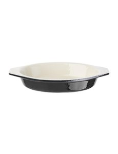 Vogue Ovale gratineerschaal zwart Gietijzer 0.65 liter | 14x19.5xH4 cm.