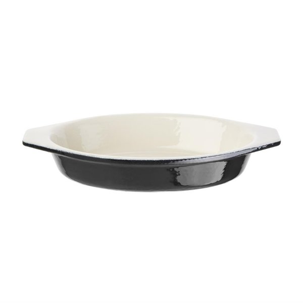 Vogue Vogue Ovale gratineerschaal zwart Gietijzer 0.65 liter | 14x19.5xH4 cm.