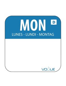 Vogue Oplosbare kleurcode voedseletiketten Maandag | 2x2 cm. | 1000 stuks