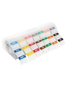 Vogue Afneembare kleurcode stickers met kunststof dispenser |  49x13.5xH6.5 cm.