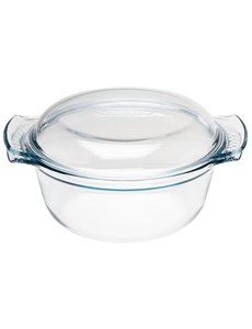 Pyrex Ronde glazen casserole / braadpan 3,75 Liter | 11(h) x 31,5(b) x 27(d)cm