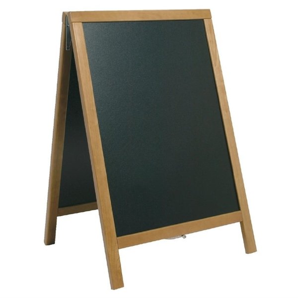 Securit Duplo Teakhouten Stoepbord | Schrijfvlak 47x68cm | 85x55cm