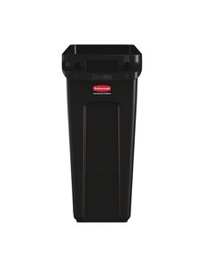 Rubbermaid Slim Jim Afvalbak met Ventilatiekanalen Zwart 60L | 56x28x(H)63,5cm