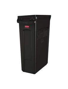 Rubbermaid Slim Jim Afvalbak met Ventilatiekanalen Zwart 87L | 56x58x(H)76,2cm