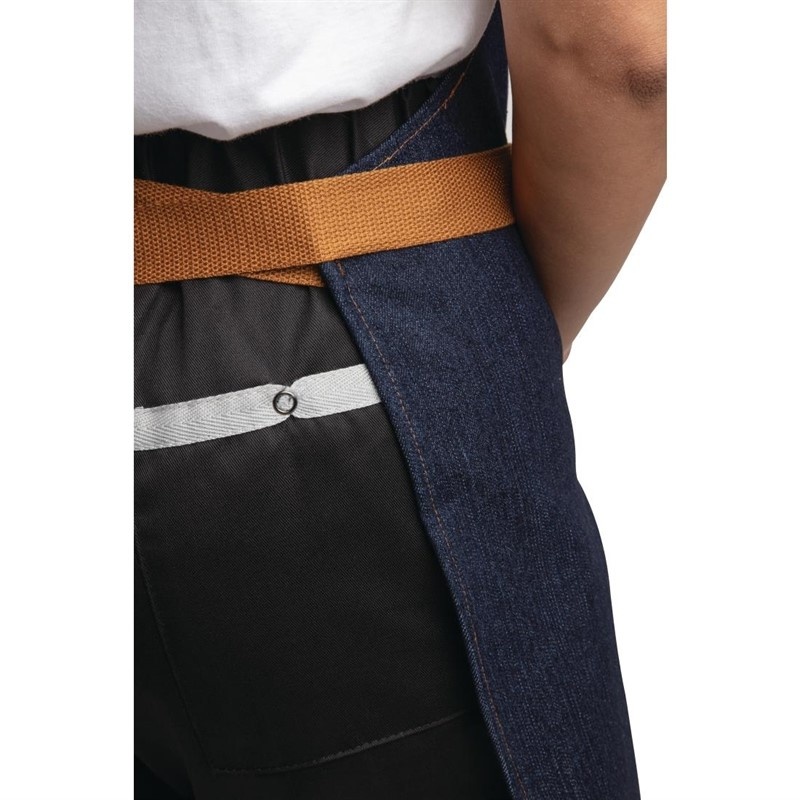 Whites Southside Halterschort Blauw Denim | Polyester/Katoen | 100(l) x 70(b)cm, foto 4 van 6