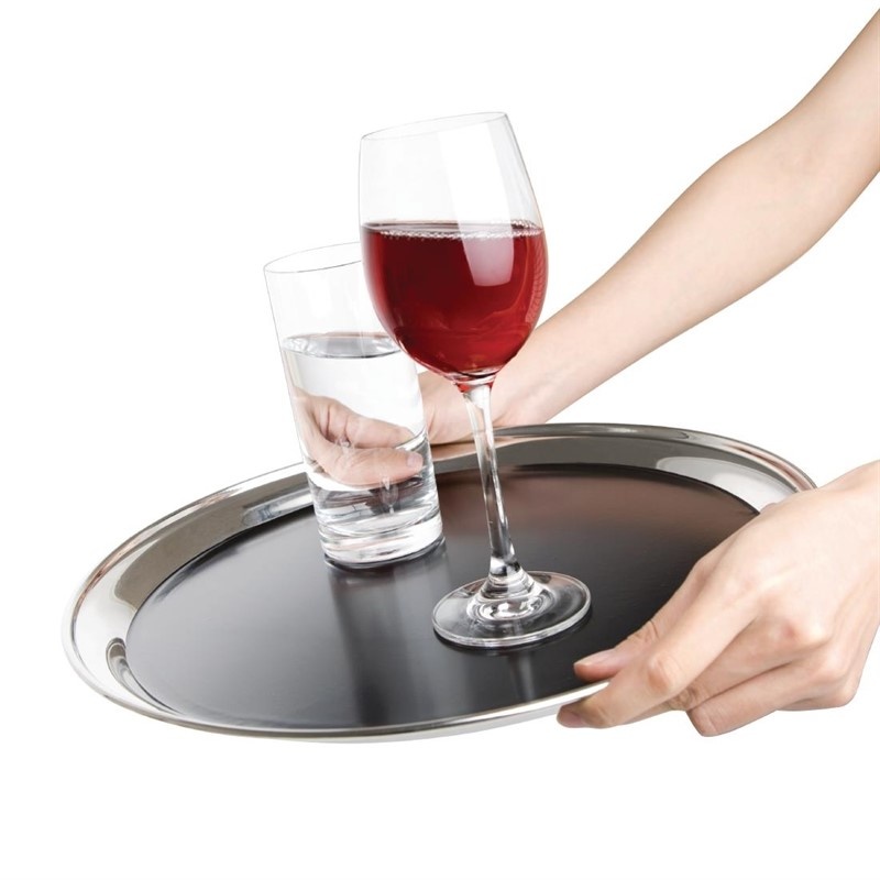 Olympia Dienblad met antislip RVS | Ø 35,5 cm, foto 2 van 3