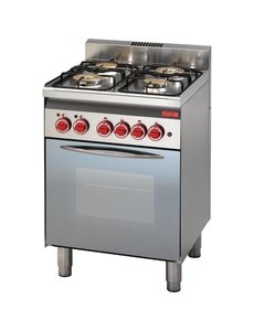 Gastro-M Gasfornuis met 4 branders grill en oven M 600  | 230V / 13.8GkW |  60x60xH85cm.